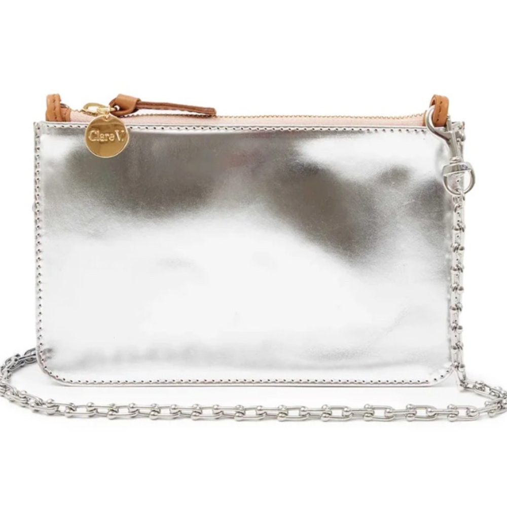NWT Clare V Silver Horseshoe Crossbody Chain